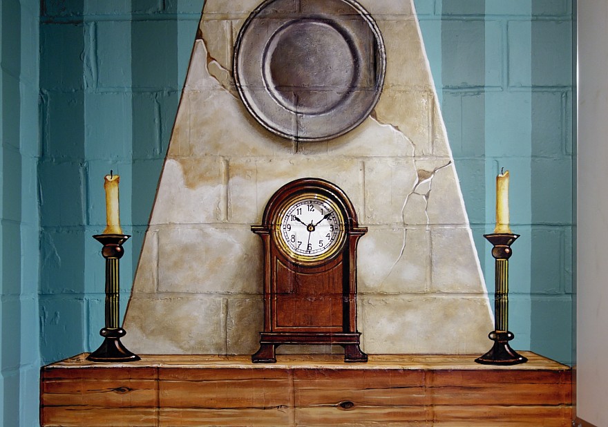 Detail van de muurschildering